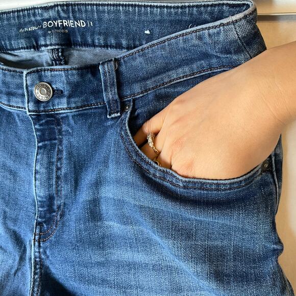 Chico’s Women Skinny Boyfriend Jeans size 1X Blue Mid Rise Stretch Ankle Cut - Picture 7 of 11